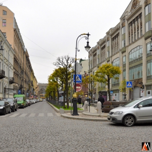 Вид от Волынского переулка в сторону Невского проспекта